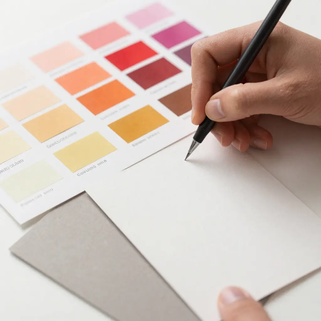 Professional color palette consultation showing seasonal color swatches